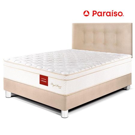 Juego de Dormitorio Paraíso Royal Prince 1.5 Plazas Champagne + 1 almohada viscoelástica
