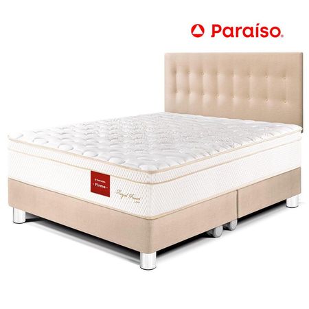 Juego de Dormitorio Paraíso Royal Prince King Champagne + 2 almohadas viscoelásticas