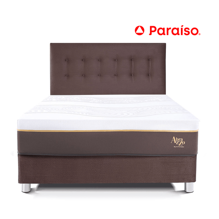 Cama Abrazzo Marrón 2 Plazas + Cabecera