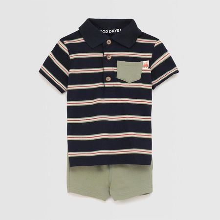 Conjunto Para Bebe Niño Baby Circus Pret French Verde Talla 24M