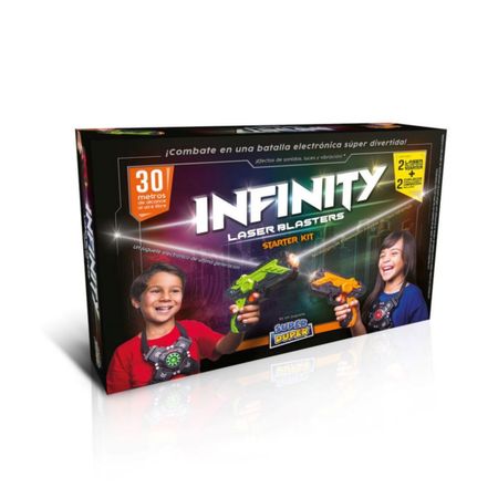 Pistola Infinity Laser Blasters Super Duper (Starter Kit) (Juego De 2 Laser Blasters Pequeñas + 2 Chalecos)