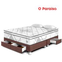 Cama Pocket Advance King Con cajones - Chocolate