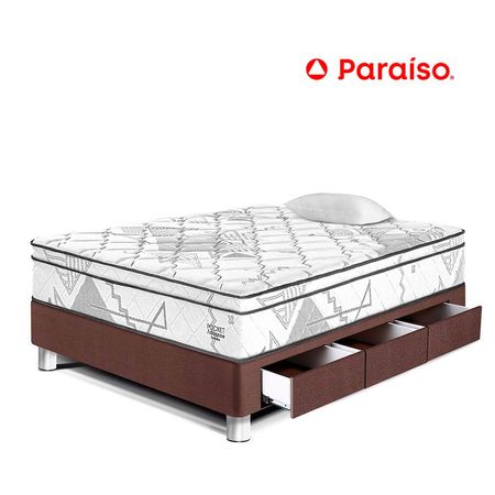 Cama Pocket Advance 1.5 Plazas Con cajones - Chocolate