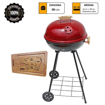 Parrilla Circular Mr. Grill Round + Tabla de Picar Pig