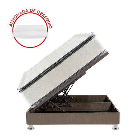 Cama Boxet Forli Pistones Capella Pillow Top 1.5 Plazas + 1 Almohada + 1 Protector