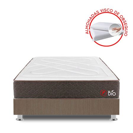 Cama Americana Forli Bio Queen + 2 Almohadas + 1 Protector