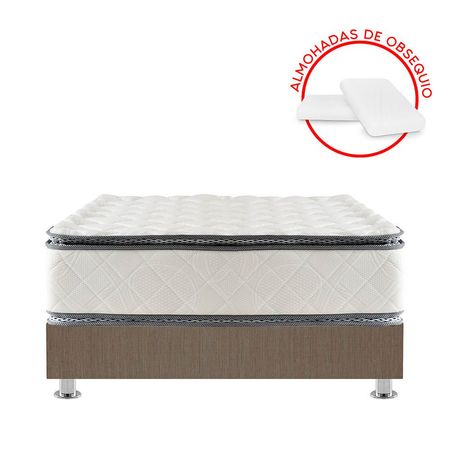 Cama Americana Forli Capella Pillow Top Queen + 2 Almohadas + 1 Protector