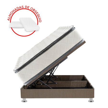 Cama Boxet Forli Pistones Capella Pillow Top Queen + 2 Almohadas + 1 Protector