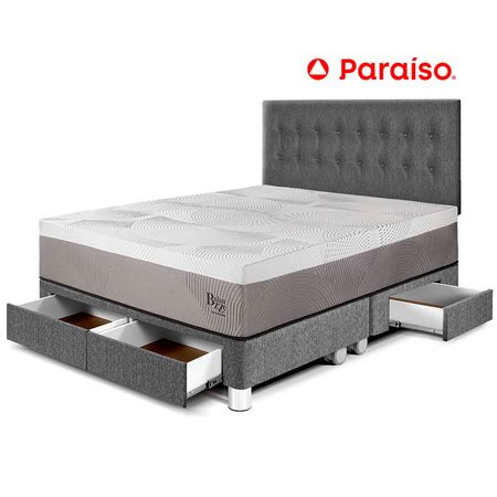 Dormitorio con Cajones Balanzze King Gris