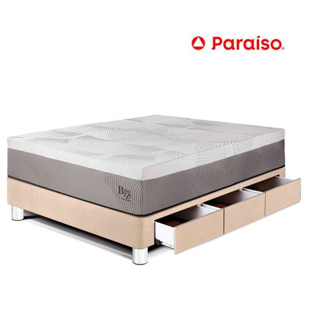 Cama con Cajones Balanzze 1.5 Plazas  Champagne