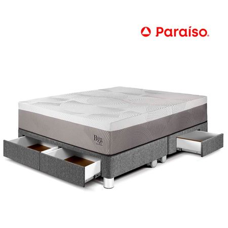 Cama con Cajones Balanzze Queen Gris