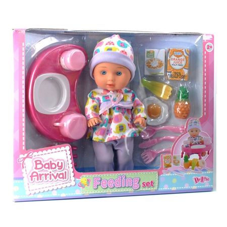 Muñeca Deluxe Baby Arrival Feeding Set 30Cm