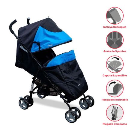 Coche Bastón Para Bebe Cosco Twist Azul
