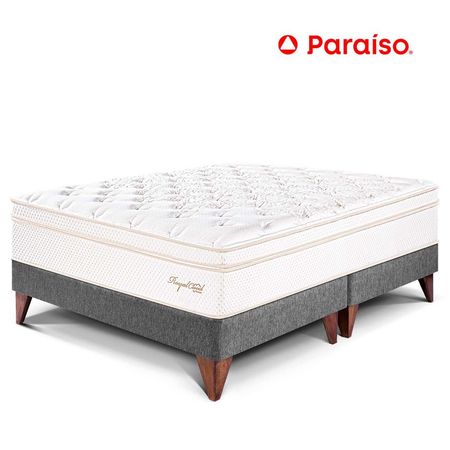 Cama Paraiso Queen Europea Royal Cloud Acero