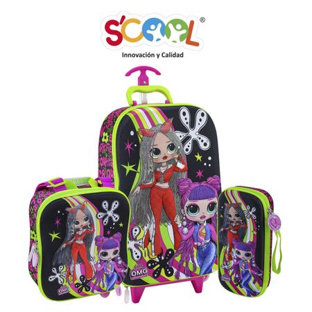 Set Escolar Mochila + Lonchera + Cartuchera Scool Ranger Eva 3D Full Omg