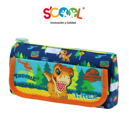 Cartuchera Scool Ranger Tela Grande Jurassic Kids