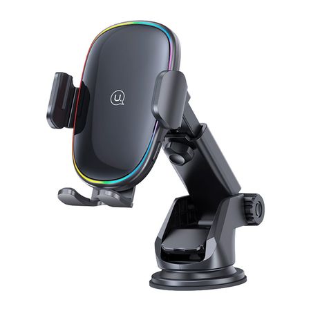 Cargador Celular para Auto Inalambrico con soporte y luz 15W Negro