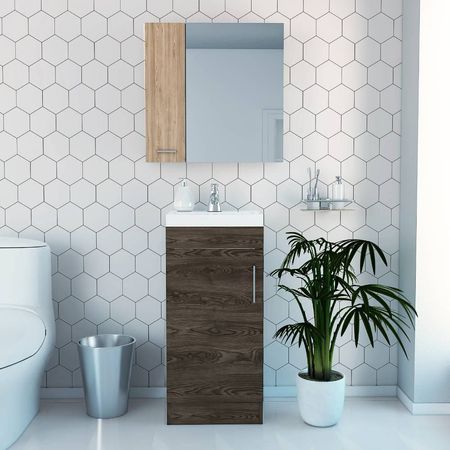 Combo My Bath Botiquin + Mueble Lavamanos - Miel / Coñac