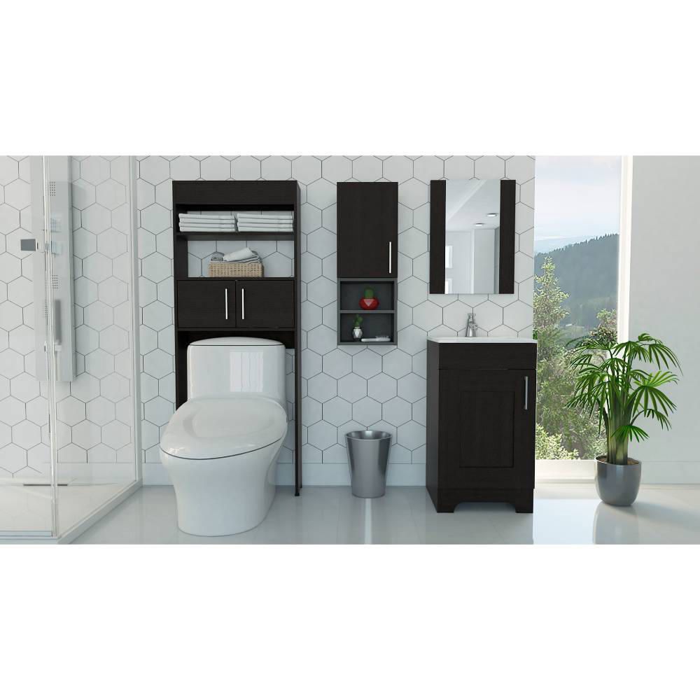 Combo 15 My Bath Botiquin + Mueble Lavamanos + Muro - Wengue