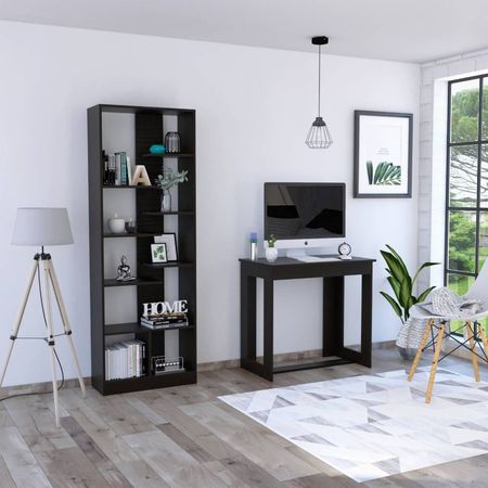 Combo Office 17 Escritorio + Biblioteca - Wengue