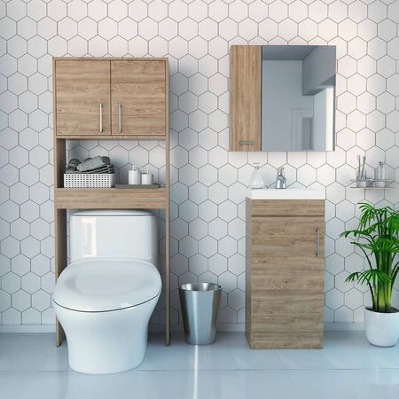 Combo My Bath Botiquin + Mueble Lavamanos + Optimizador - Miel