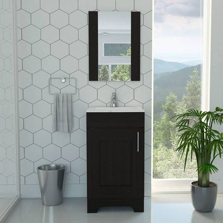 Combo My Bath Espejo + Mueble Lavamanos - Wengue