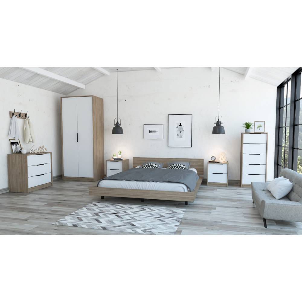 Cama 2 Plazas + Closet 2P + Comoda 5C + Comoda 3C + 2 Velado