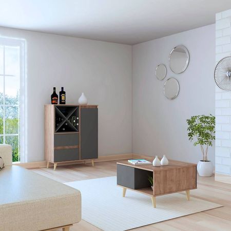 Bar + Mesa Centro Salem - Miel / Plomo