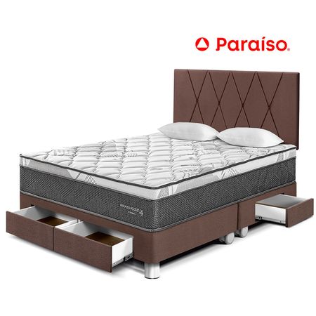 Dormitorio Paraiso Pocket St Cajones Queen Cabecera Loft Chocolate