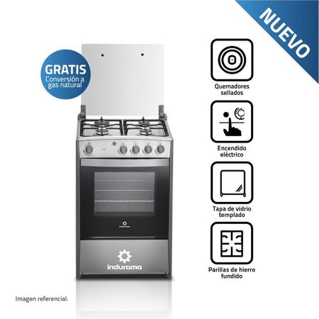 Cocina de Pie Indurama Coruña Qz a Gas 4 Quemadores Croma