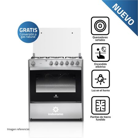 Cocina de Pie Indurama Cataluña Qz a Gas 6 Quemadores Croma