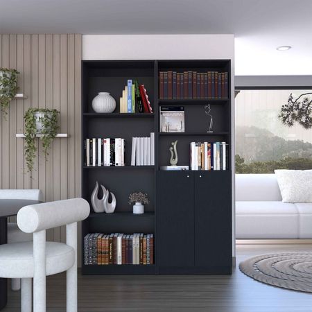 Combo Home Estante + Estante 2 Puertas - Wengue