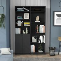 Combo Home Estante 2 Puertas + Estante 4 Repisas + 2 Complementos - Wengue