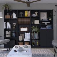 Combo Home 2 Estantes 4 Repisas + Estante 2 Puertas + Estante 5 Repisas - Wengue