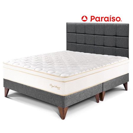 Dormitorio Europeo Royal Prince King Cabecera Blocks Gris