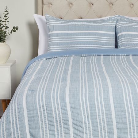 Edredón Crinkle Azul Acero V3 1.5 Plazas