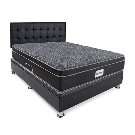 Dormitorio Divan Laqueada Negro Ventus 2 Plazas