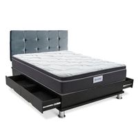 Dormitorio Cuadros Futurepedic Queen + Almohadas + Protector Gris