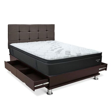 Dormitorio Cuadros Futurepedic King + Almohadas + Protector Marrón