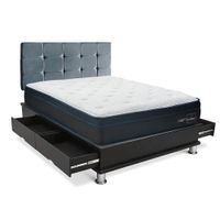 Dormitorio Cuadros Gravity 2 Plazas + Almohadas + Protector Gris