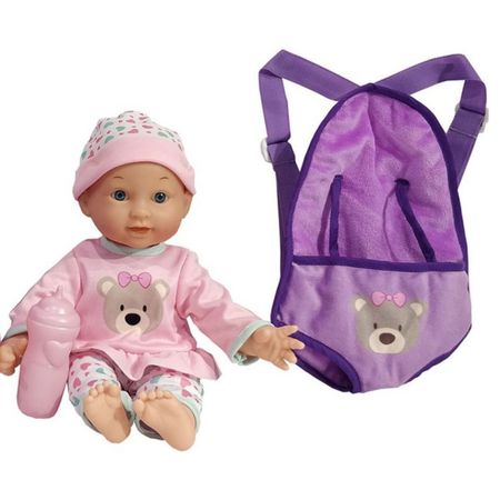 Muñeca Uneeda Samantha Set Con Portabebe Morado