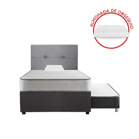Divan Forli 1.5 Plazas Elegant + Cabecera + 1 Almohada