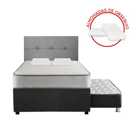 Divan Forli 2 Plazas Elegant + Cabecera + 2 Almohadas