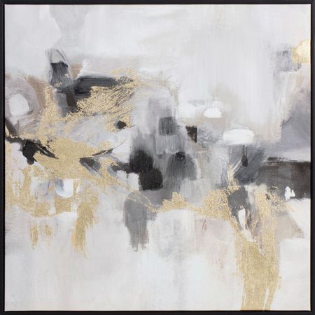 Cuadro Canvas Abstracto C/ Foil Y Gel 70 cm x 70 cm