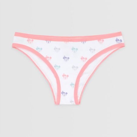 Calzón Bikini Disney Mujer Blanco Pastel Minnie Blanco L