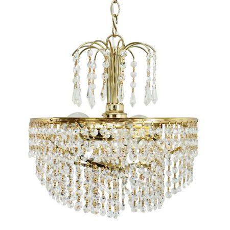 Lámpara De Cristal Bruselas 3 Luces Bronce