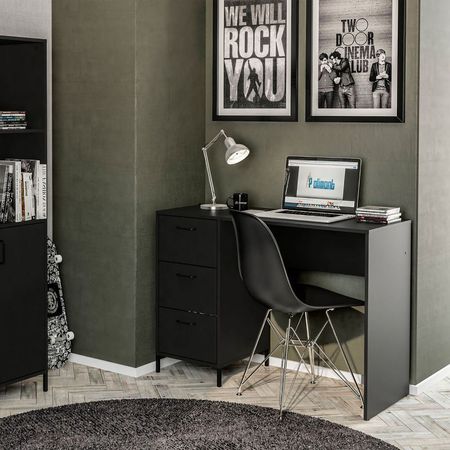 Escritorio Monica 3 Cajones Negro