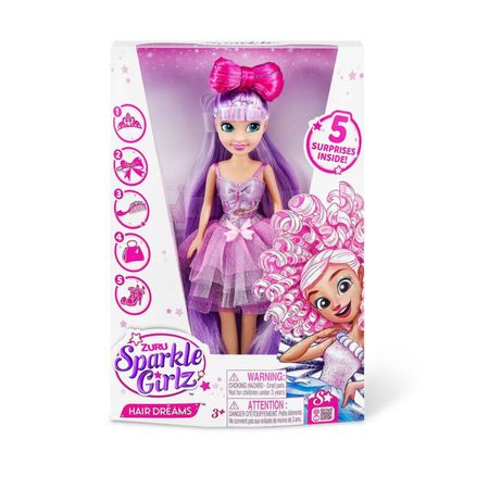 Muñeca Sparkle Girlz Hair Dream Morado