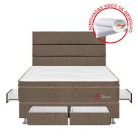 Dormitorio 4 Cajones Marrón Sirius King + 2 Almohadas + 1 Protector