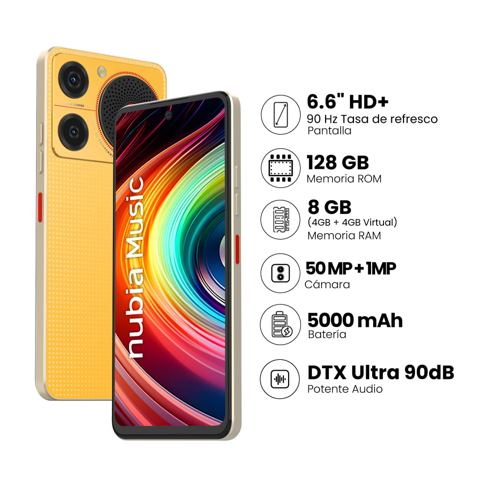 Smartphone ZTE Nubia Music 4gb+128gb Naranja